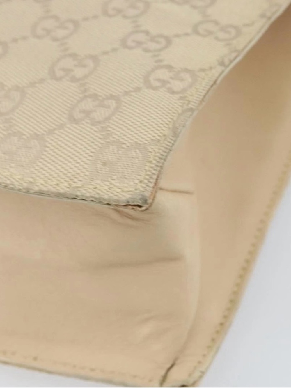 Vintage Gucci GG Canvas Beige & Silver Tote Shoulder Bag - Picture 5 of 8